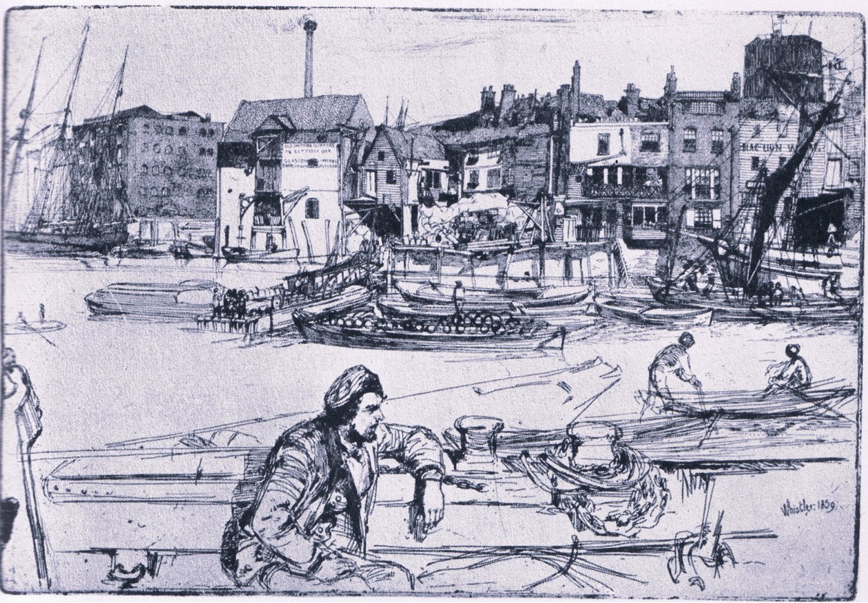 Black Lion Wharf (colour litho) بواسطة جيمس أبوت ماكنيل ويسلر