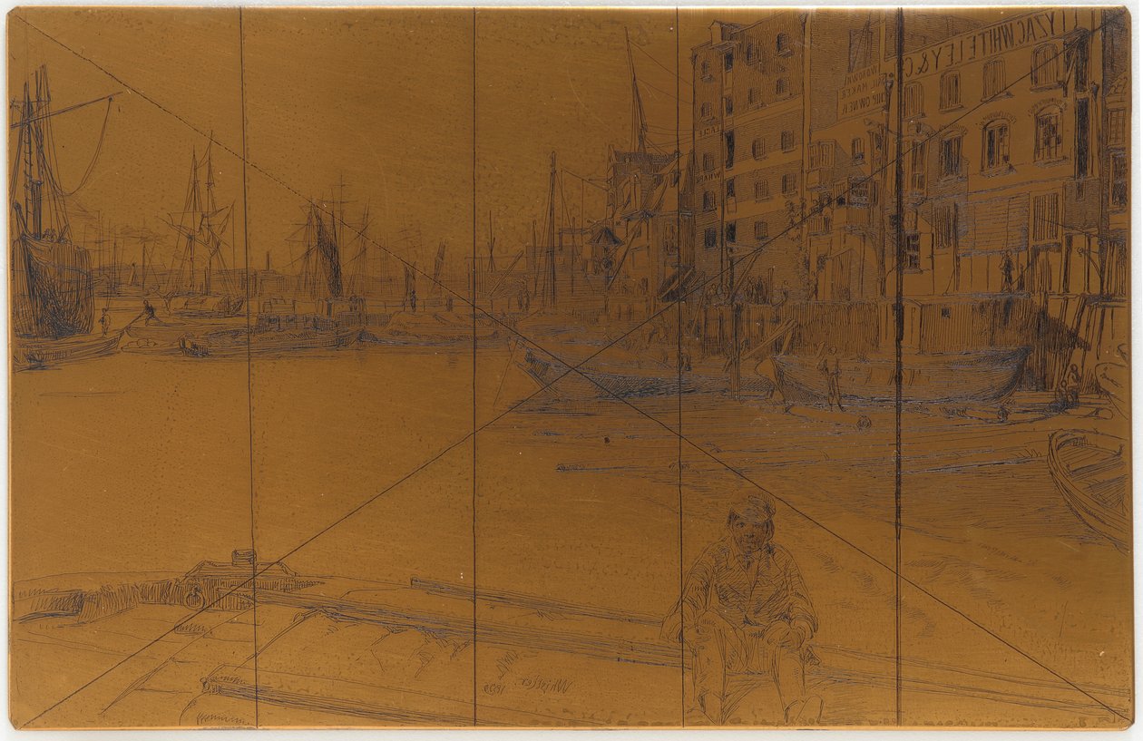 لوحة النقش: Eagle Wharf Tyzac Whiteley and Co.، 1859. بواسطة جيمس أبوت ماكنيل ويسلر