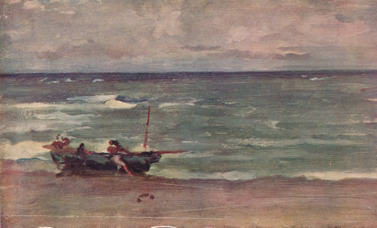 الوئام باللون الأزرق والفضي: Beaching The Boat ، Etretat ، c1897 بواسطة جيمس أبوت ماكنيل ويسلر