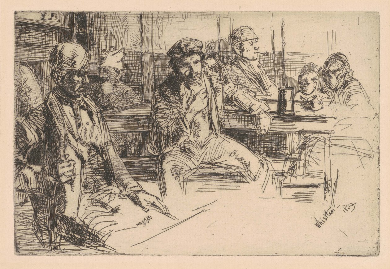 Longshoreman ، 1859 (النقش ونقطة الجفاف على ورق مسدود) بواسطة جيمس أبوت ماكنيل ويسلر