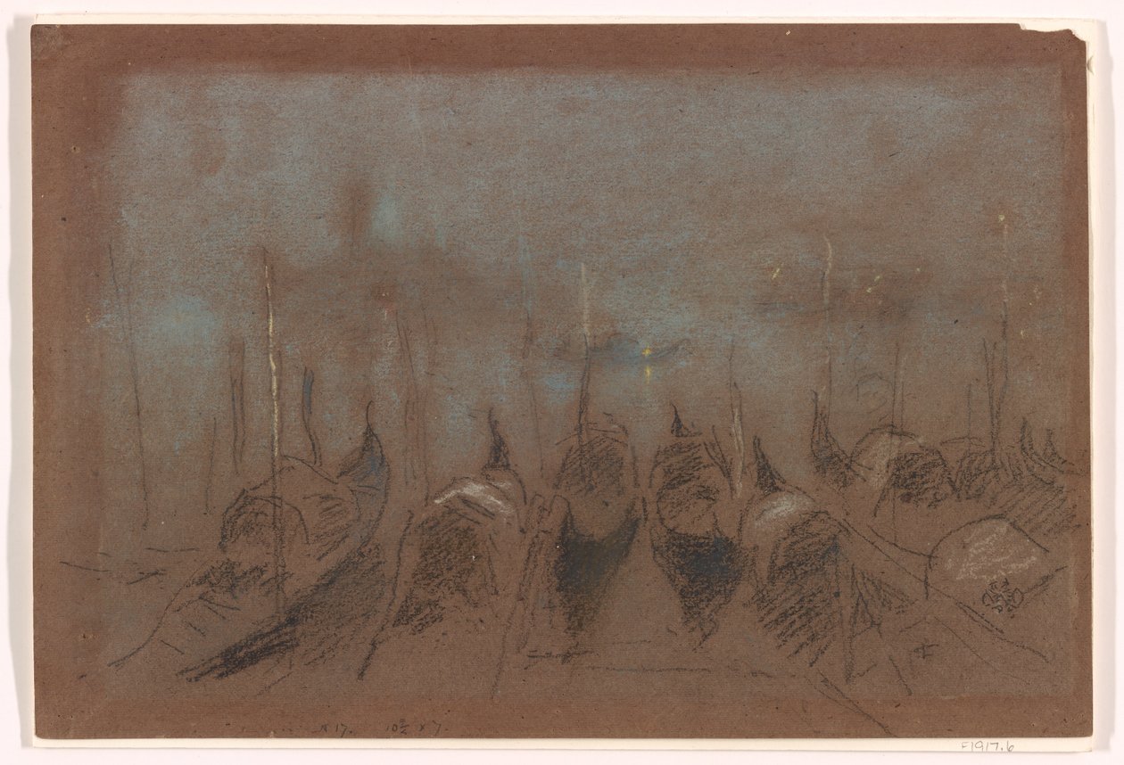 الموسيقى الهادئة ، سان جورجيو ، 1880 (طباشير على ورق بني رمادي) بواسطة جيمس أبوت ماكنيل ويسلر