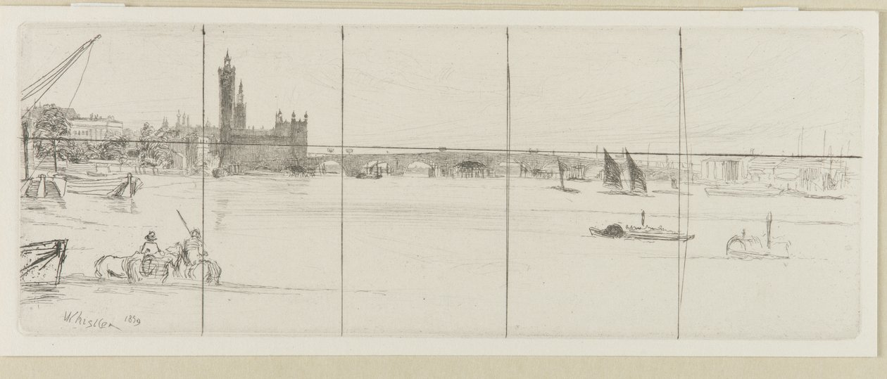 جسر وستمنستر القديم ، 1859. بواسطة جيمس أبوت ماكنيل ويسلر