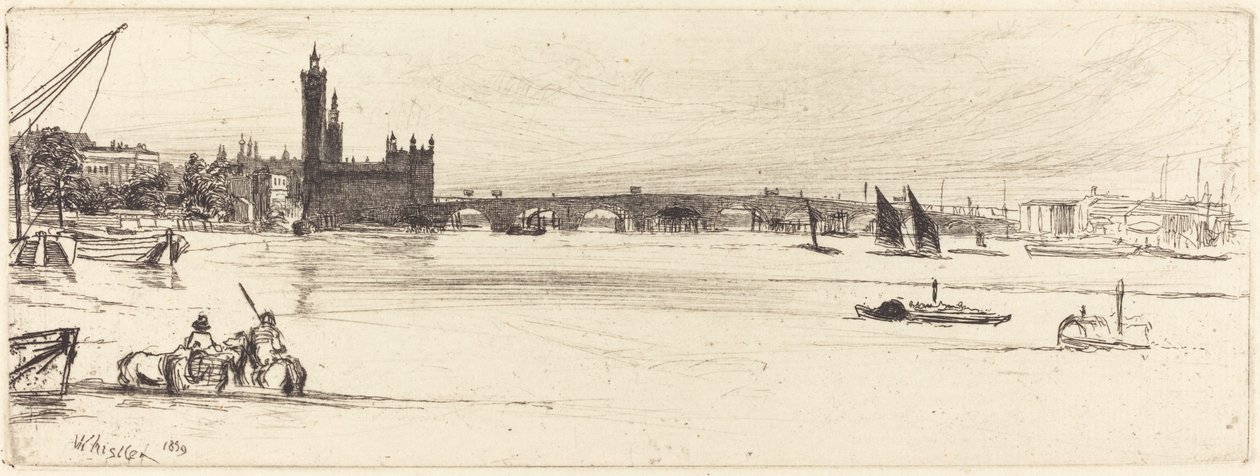 جسر وستمنستر القديم ، 1859. بواسطة جيمس أبوت ماكنيل ويسلر
