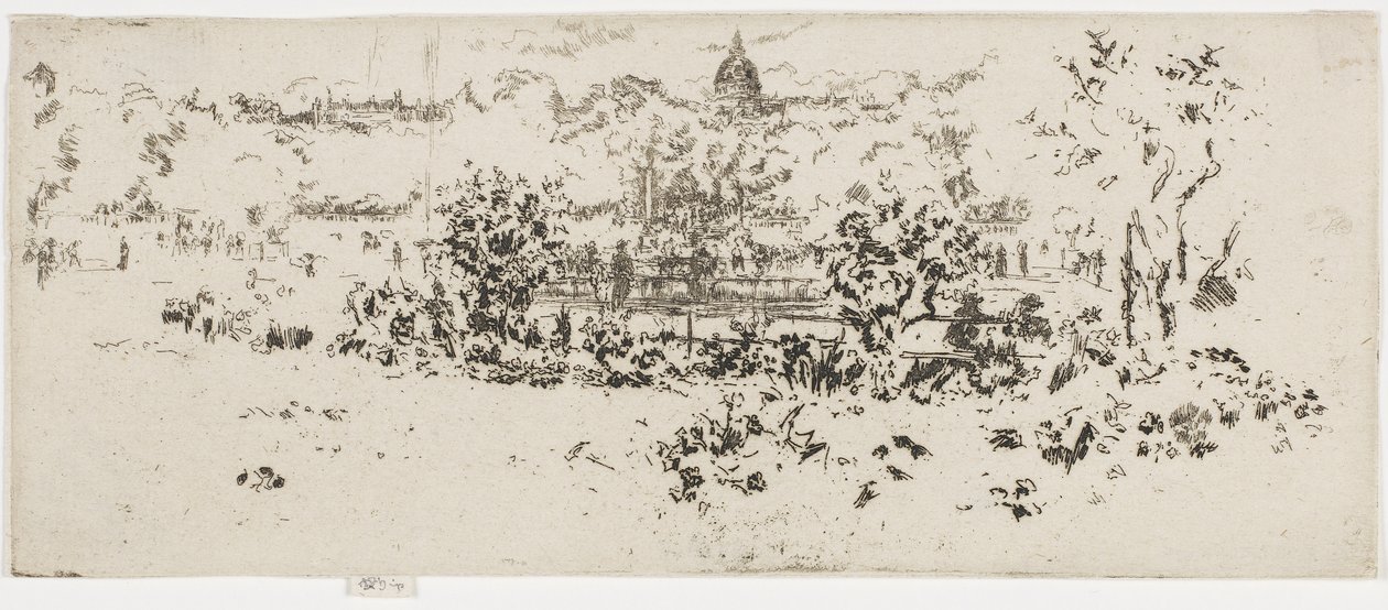 بانثيون ، حدائق لوكسمبورغ ، c.1892-93 (النقش على الورق) بواسطة جيمس أبوت ماكنيل ويسلر