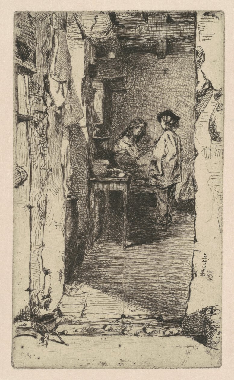 راج بيكيرز ، موفيتارد كوارتر ، باريس ، 1858. بواسطة جيمس أبوت ماكنيل ويسلر