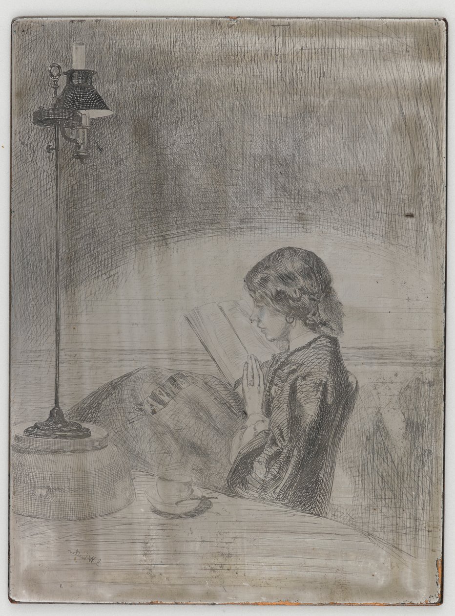 القراءة بواسطة Lamplight ، 1858. بواسطة جيمس أبوت ماكنيل ويسلر