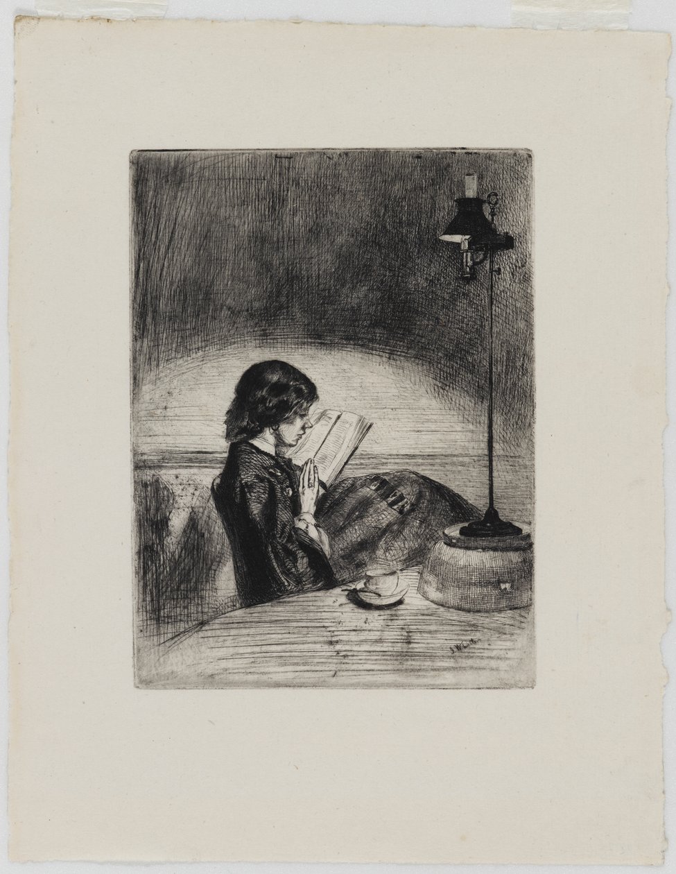 القراءة بواسطة Lamplight ، 1858. بواسطة جيمس أبوت ماكنيل ويسلر