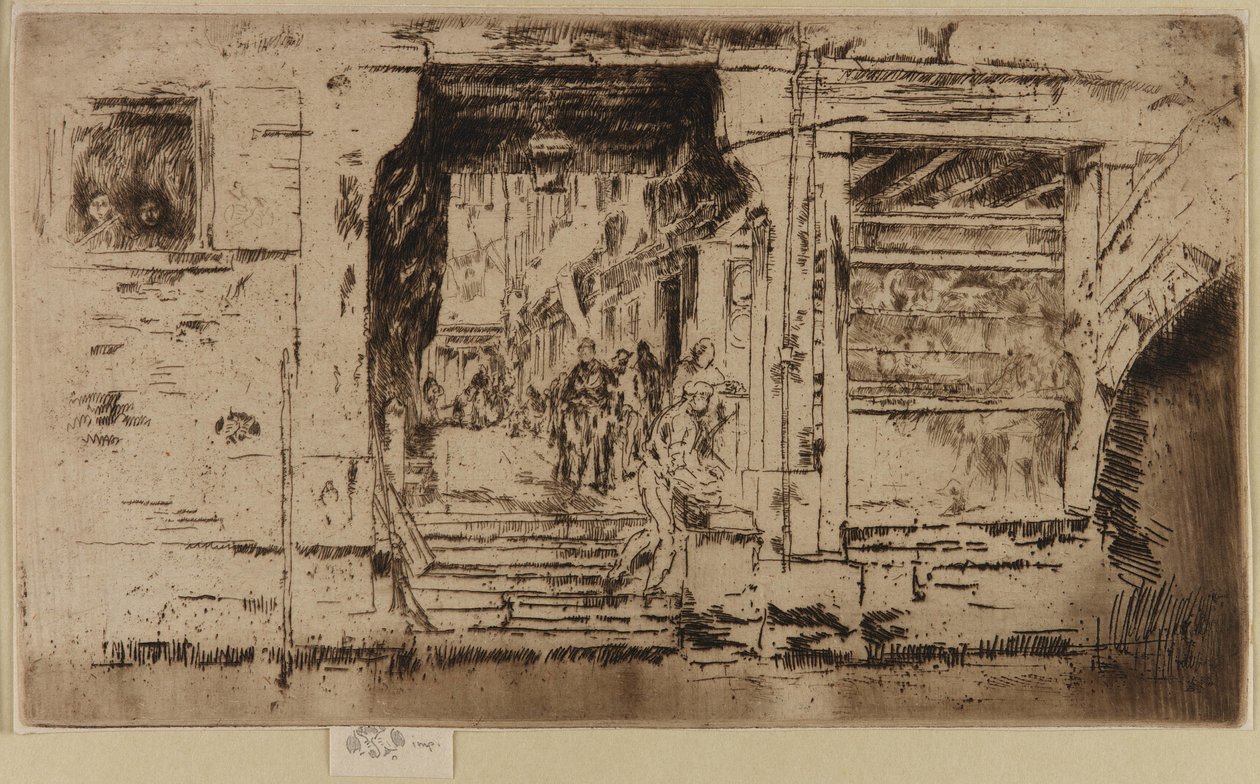 متجر الأسماك ، البندقية ، 1879-1880. بواسطة جيمس أبوت ماكنيل ويسلر