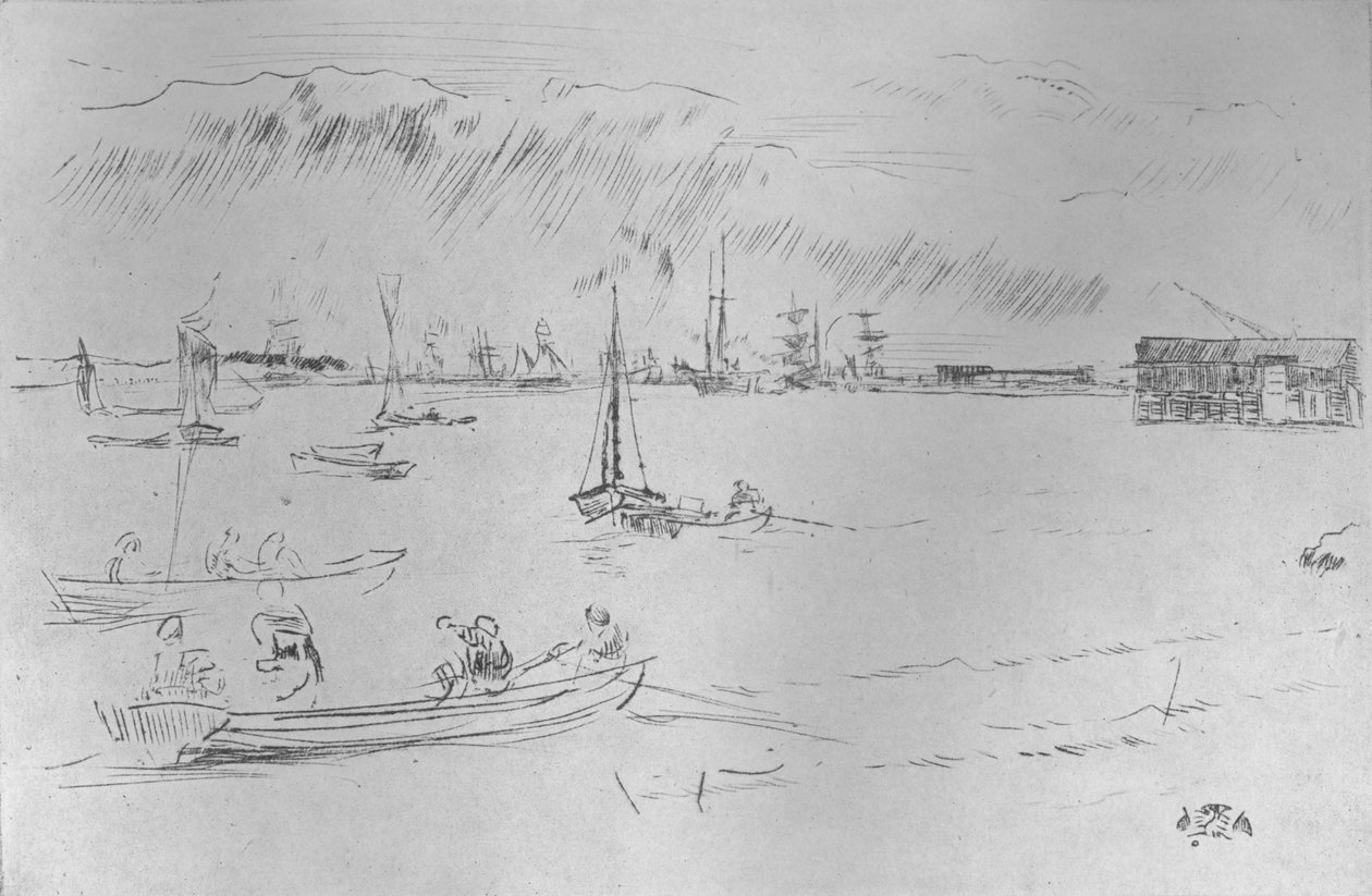 التايمز نحو Erith ، c1877 ، 1904 بواسطة جيمس أبوت ماكنيل ويسلر