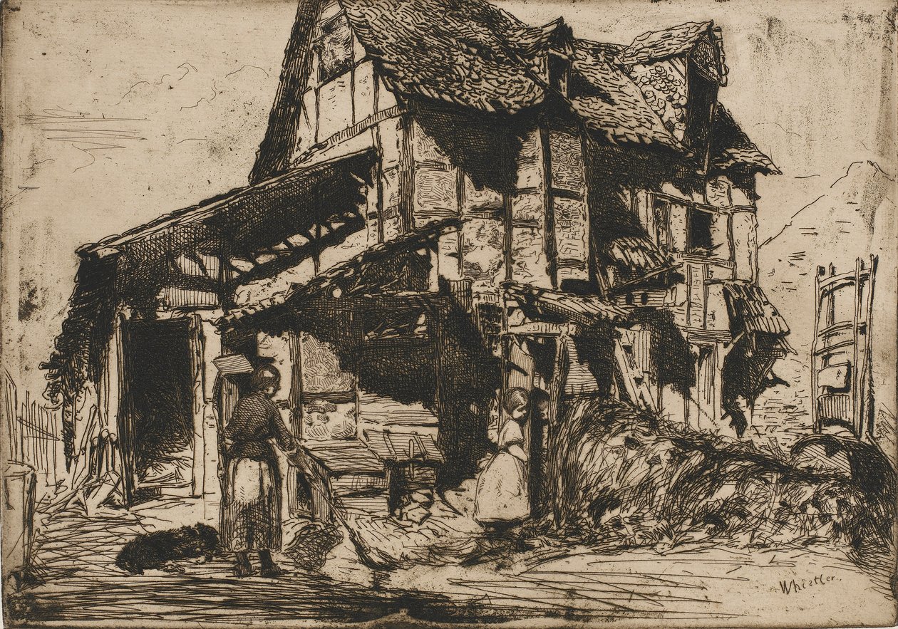 المبنى غير الآمن. واحدة من اثني عشر نقشًا من الطبيعة. المجموعة الفرنسية ، 1858. بواسطة جيمس أبوت ماكنيل ويسلر