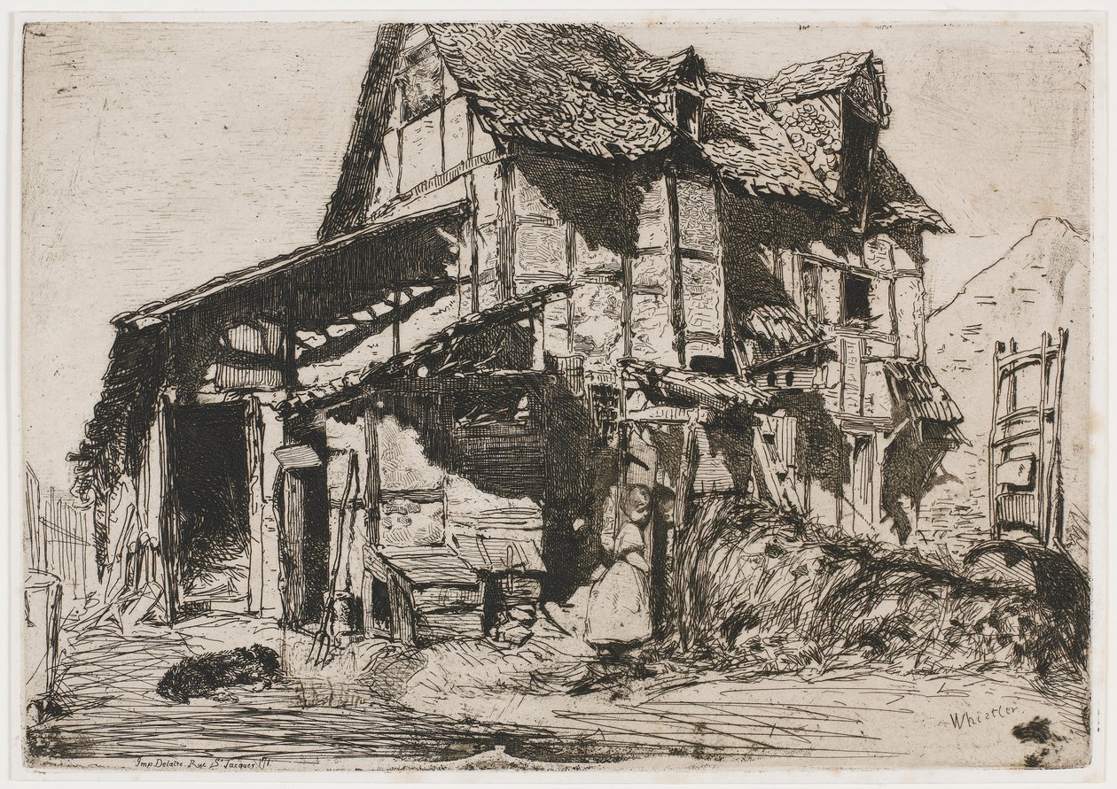 المبنى غير الآمن. واحدة من اثني عشر نقشًا من الطبيعة المجموعة الفرنسية ، 1858. بواسطة جيمس أبوت ماكنيل ويسلر