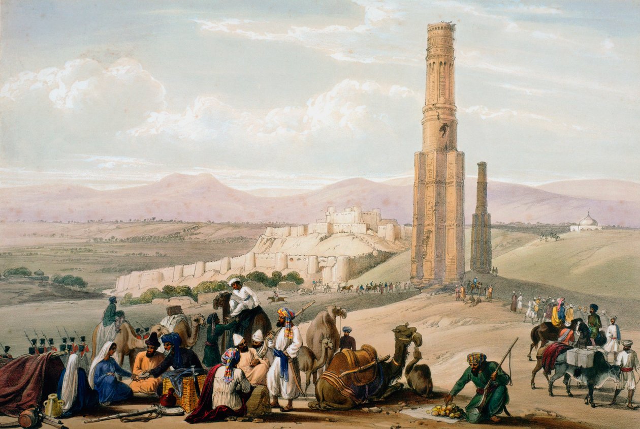 حصن وقلعة غانزي ، الحرب الأنغلو-أفغانية الأولى ، 1838-1842 c1850. بواسطة جيمس أتكينسون