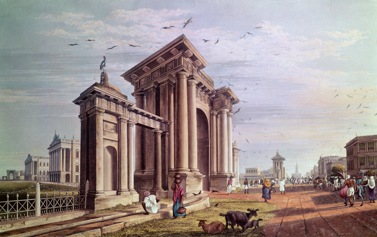 شارع كورت هاوس ، كالكوتا ، نقش روبرت هافيل ، حانة. 1824 بواسطة جيمس بيلي فريزر