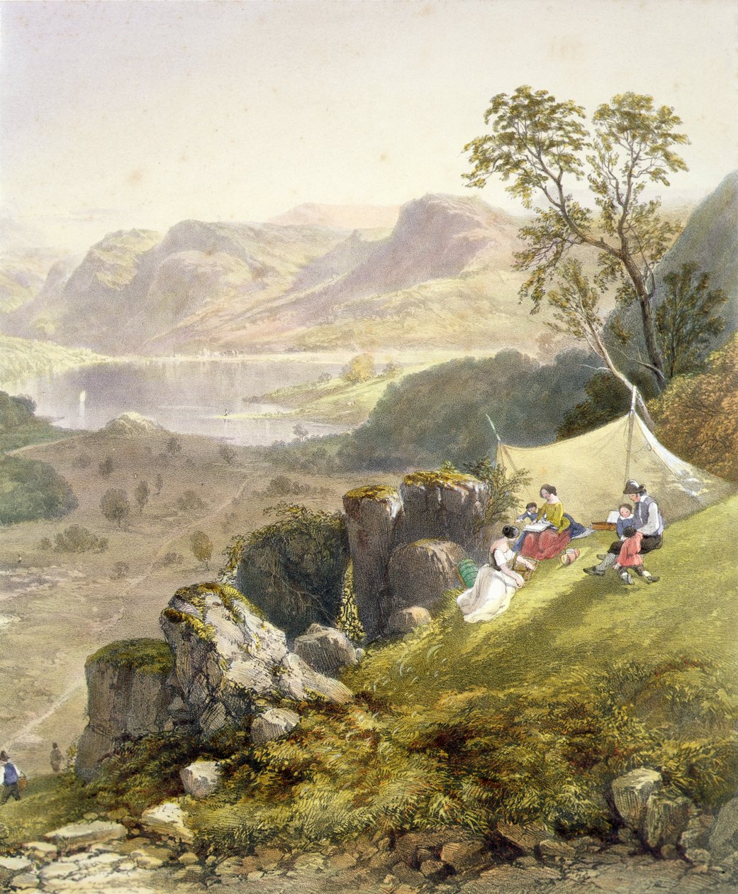 Thirlmere و Wythburn ، تفاصيل حفلة رسم ، من "The English Lake District" بواسطة جيمس بيكر (بعد) باين