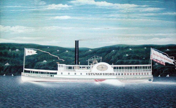 The Steamboat 'Sylvan Shore' (غواش على الكرتون) بواسطة جيمس بارد
