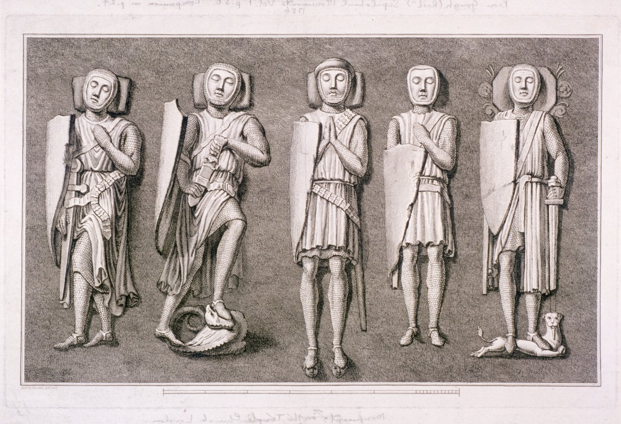 خمسة تماثيل فرسان من تمبل تشيرش ، لندن ، 1786. بواسطة جيمس باسيري الأول