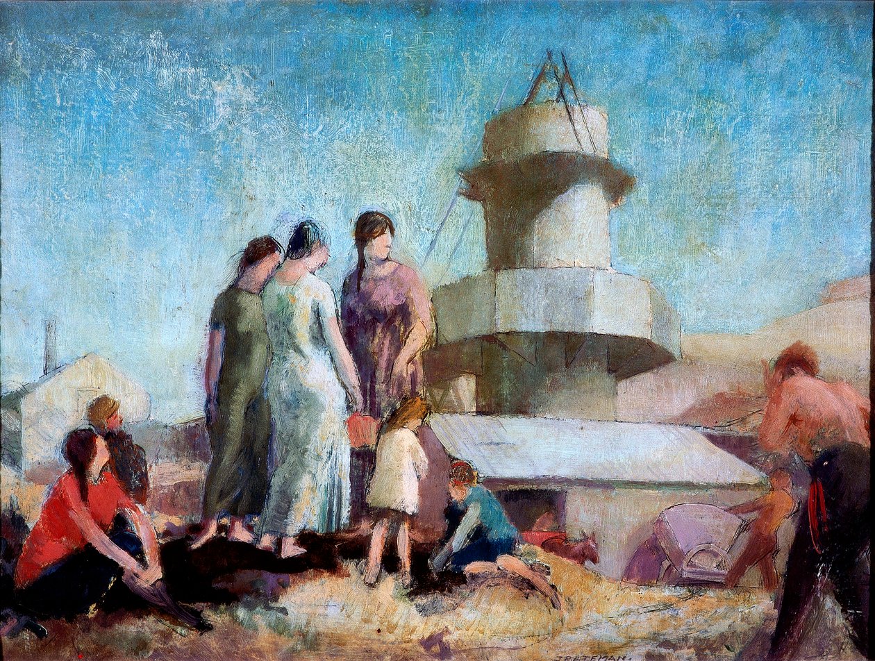 الموقد اللايم ، حوالي عام 1936 (قلم رصاص وزيت وشمع على لوح) بواسطة جيمس بيتمان