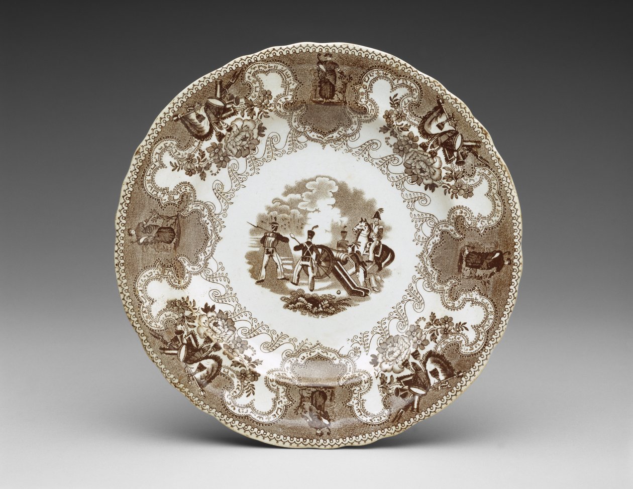 صفيحة ، حوالي 1837-44 (آنية فخارية مطبوعة على شكل تحويل) بواسطة جيمس بيتش
