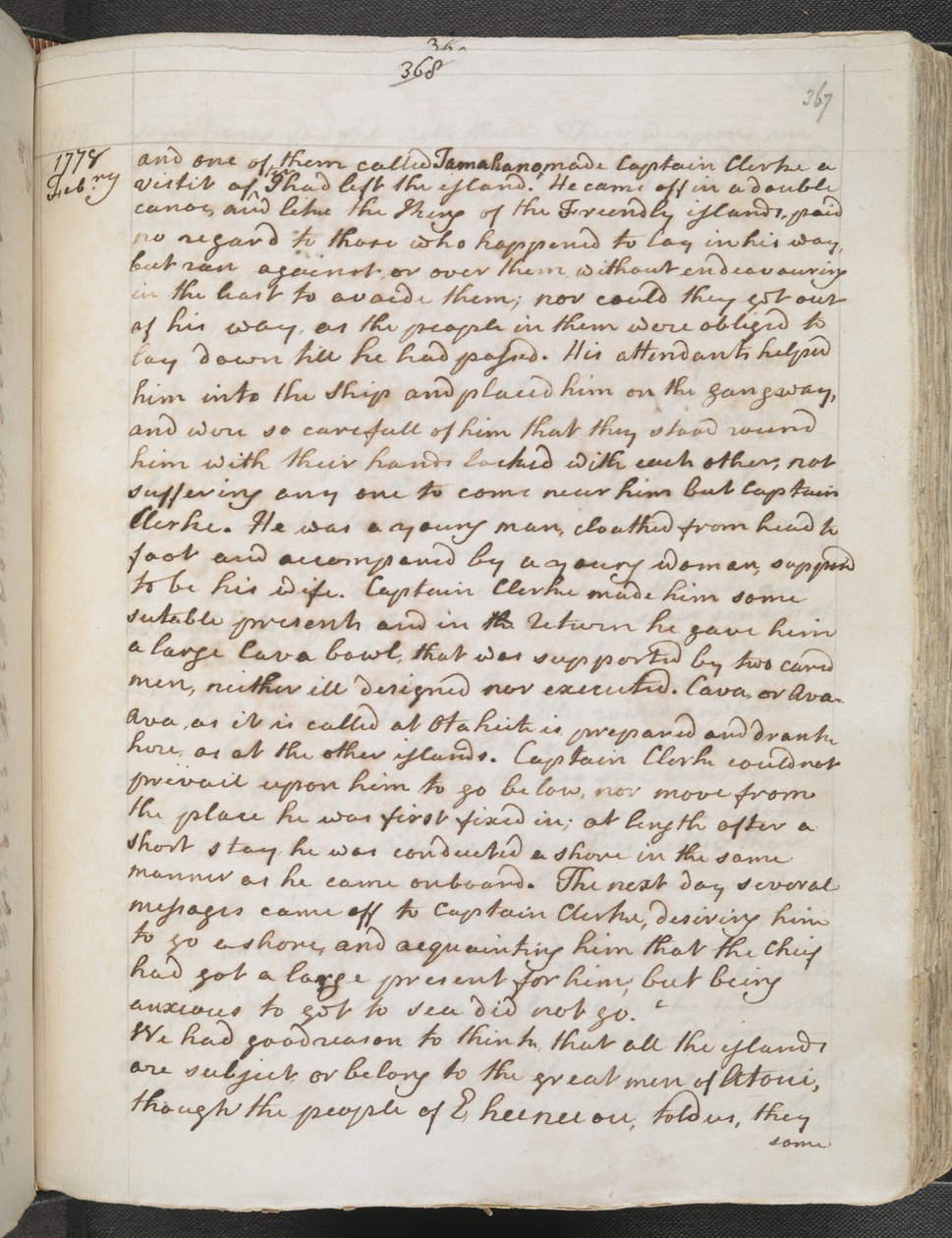 Egerton MS 2177 A f.367r كابتن كوك: المجلات III بواسطة جيمس كوك