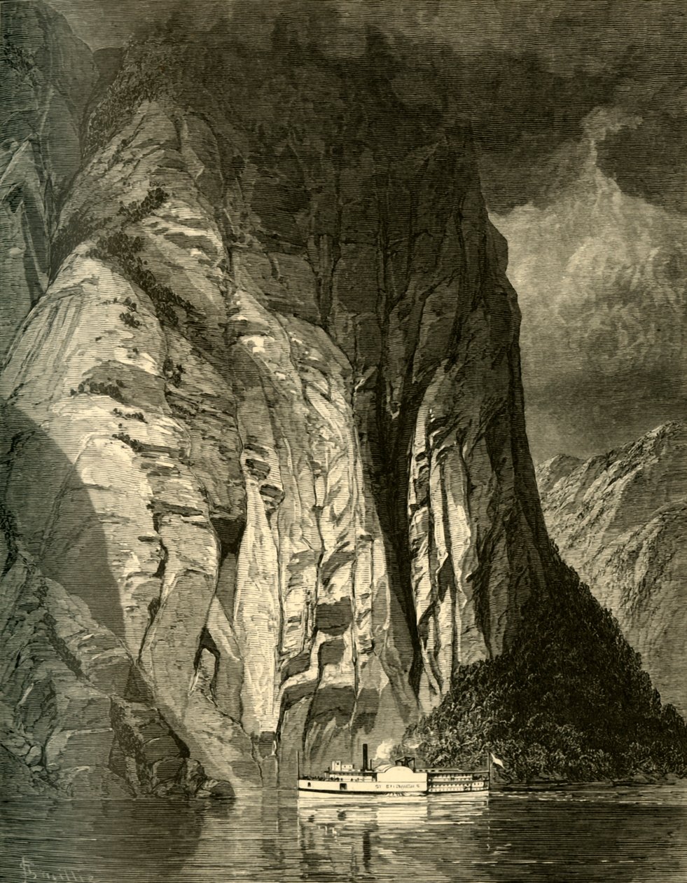 "تحت Trinity Rock ، Saguenay" ، ١٨٧٤. بواسطة جيمس ديفيد سميلي