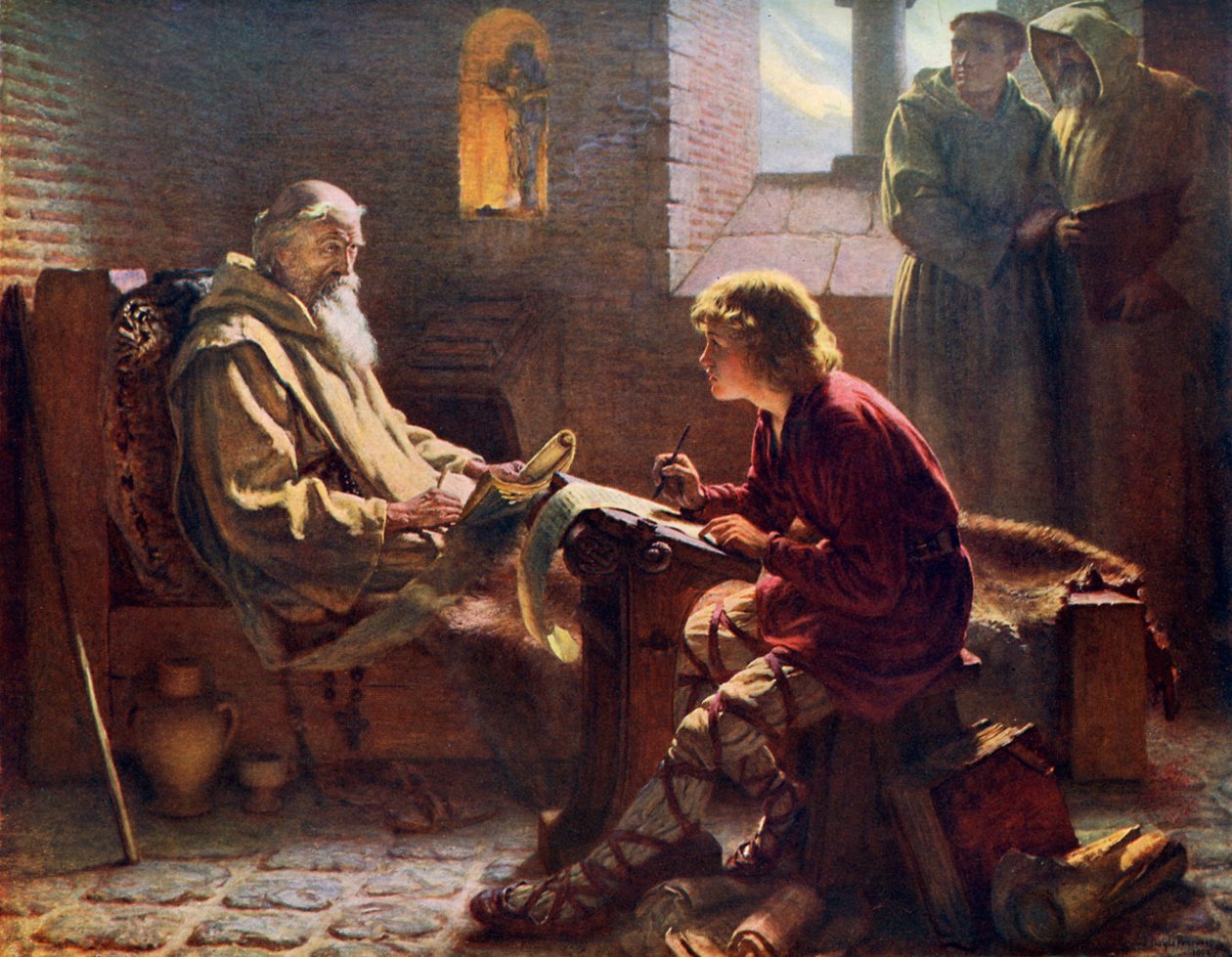 The Bederable Bede ترجمة الفصل الأخير من القديس يوحنا ، 1926. بواسطة جيمس دويل بنروز