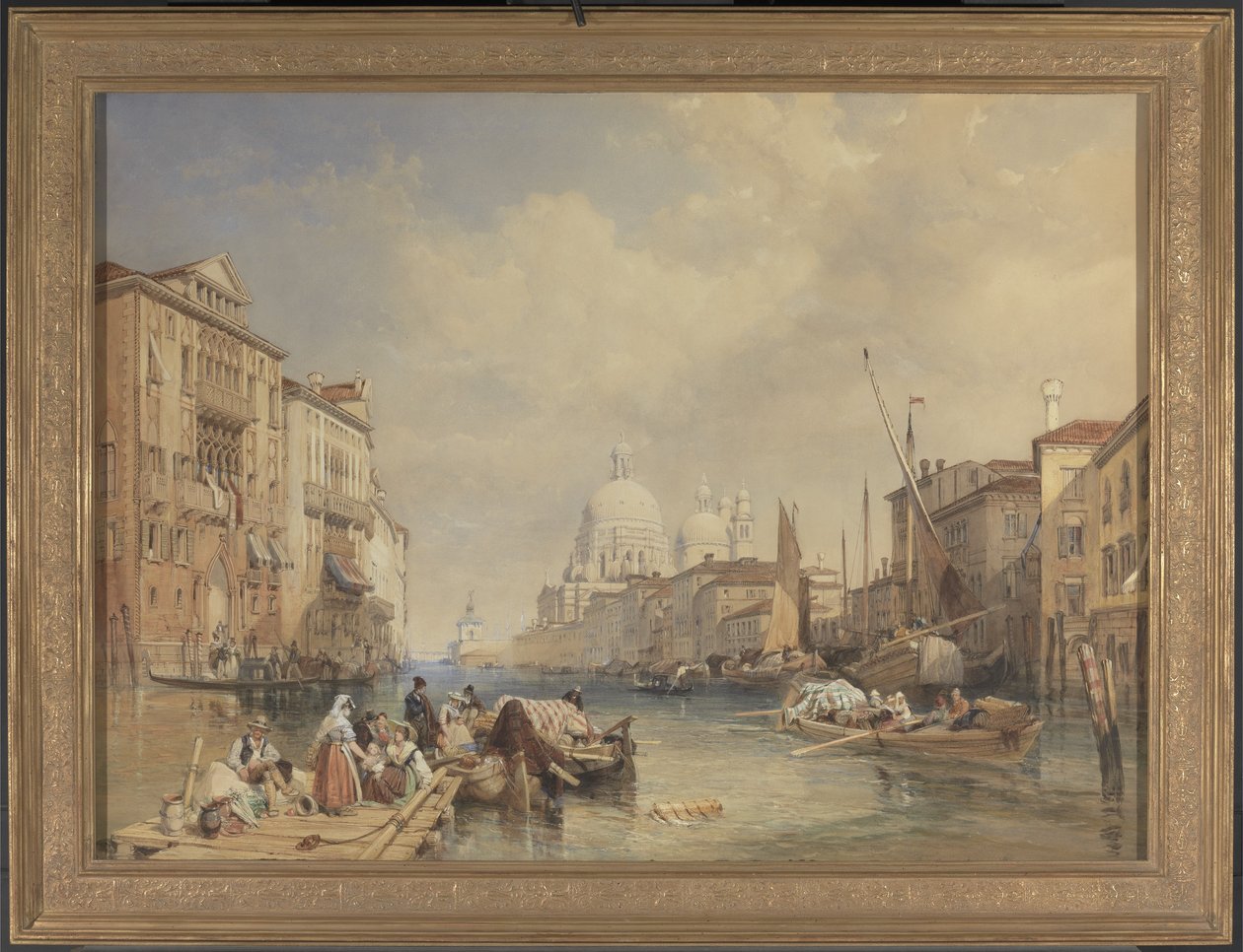 القناة الكبرى ، البندقية ، 1835 (مرحاض ، لون جسم ، قلم ، حبر وقلم رصاص على ورق موضوع على لوحة) بواسطة جيمس دوفيلد هاردينج