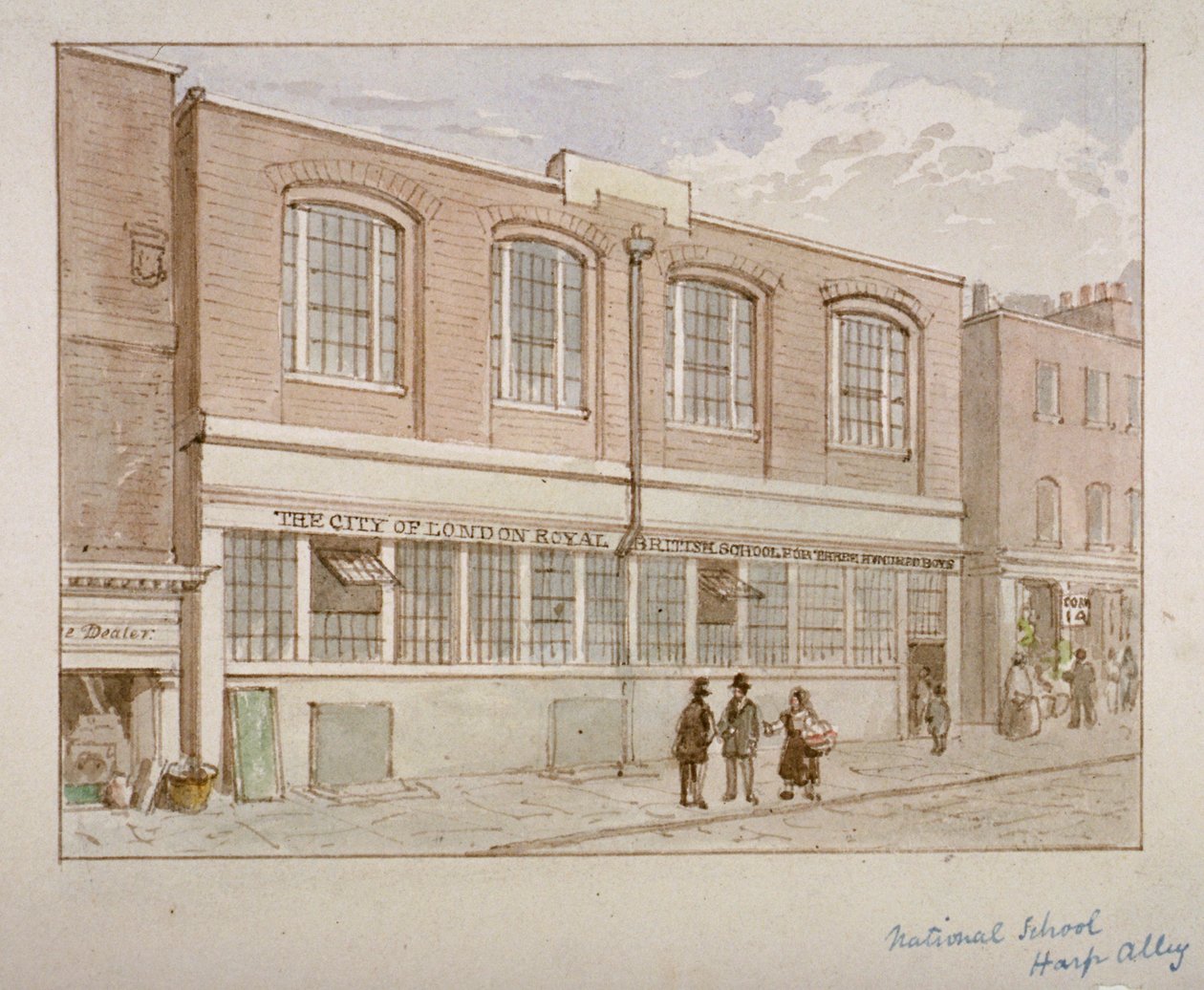 المدرسة الوطنية ، Harp Alley ، مدينة لندن ، 1850 بواسطة جيمس فيندلي