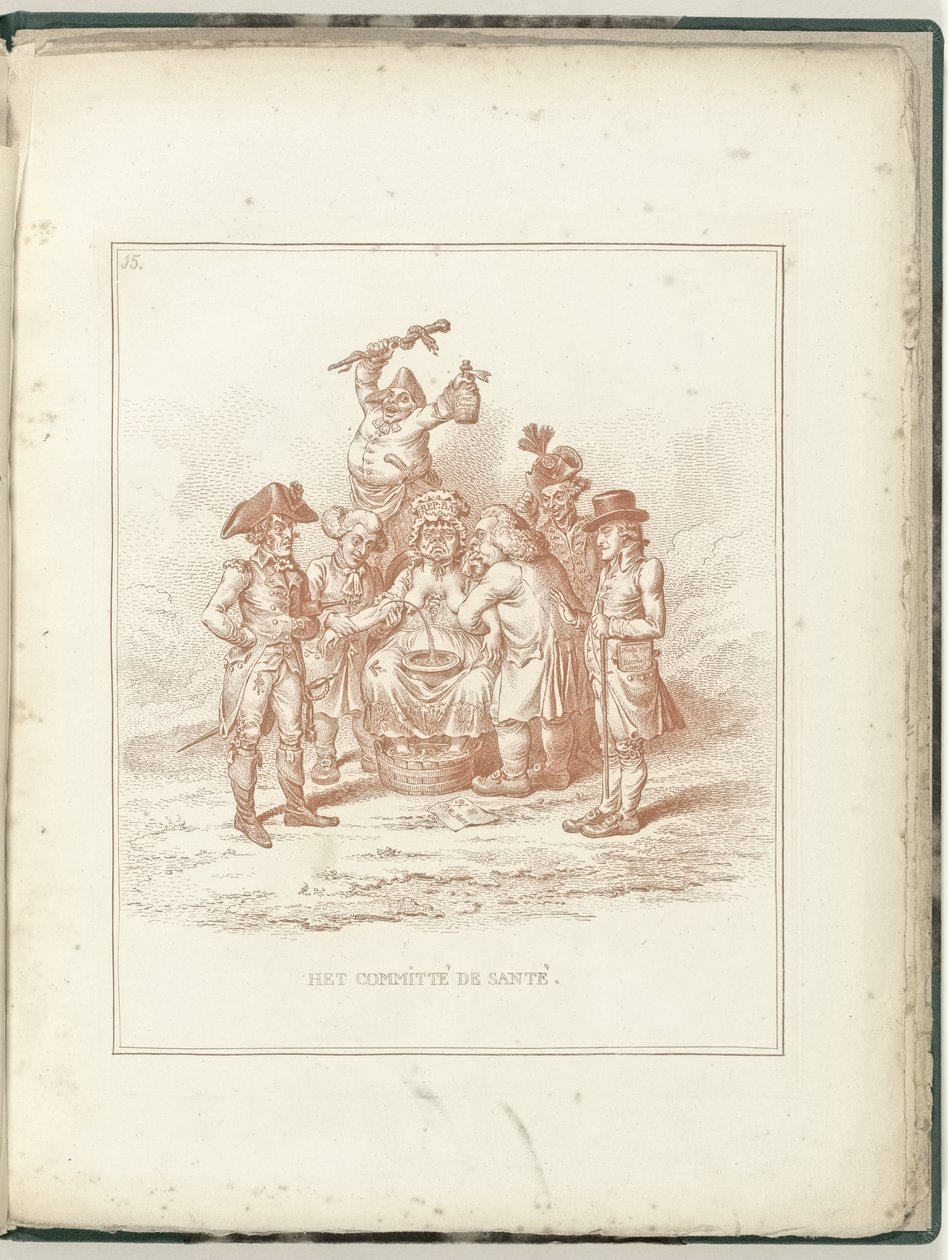 لجنة الصحة ، 1795 Committé de Santé (العنوان على الكائن) Hollandia Regenerata (عنوان المسلسل) بواسطة جيمس جيلراي (ربما)