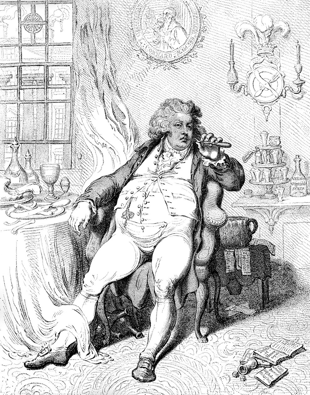 حجرة تحت أهوال الهضم ، 1792. بواسطة جيمس جيلراي