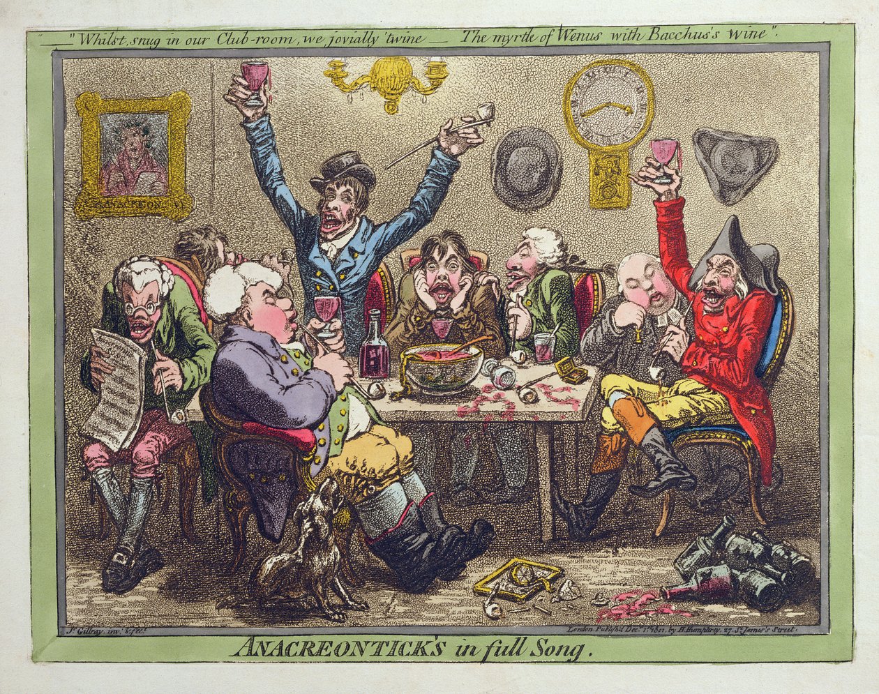 Anacreontick&39;s in Song Song ، نشرتها Hannah Humphrey في عام 1801 (النقش ، النقش باستخدام aquatint und wc) بواسطة جيمس جيلراي