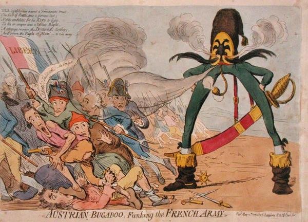 Bugaboo Funking الجيش الفرنسي ، الذي نشرته هانا همفري في عام 1795 (نقش ملون يدويًا) بواسطة جيمس جيلراي