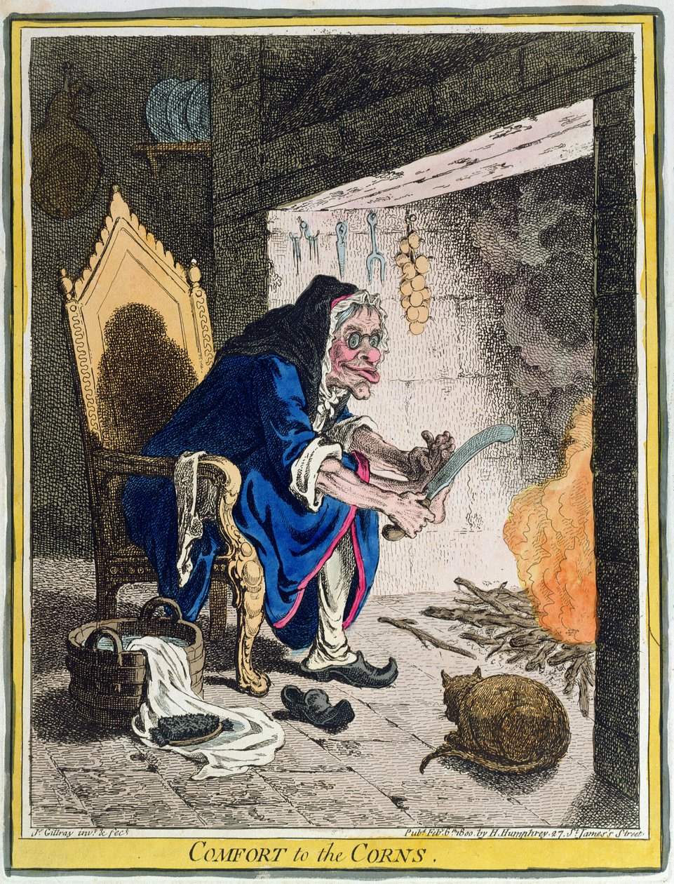 الراحة إلى الذرة ، نشرتها هانا همفري عام 1800 (حفر يدوي اللون) بواسطة جيمس جيلراي