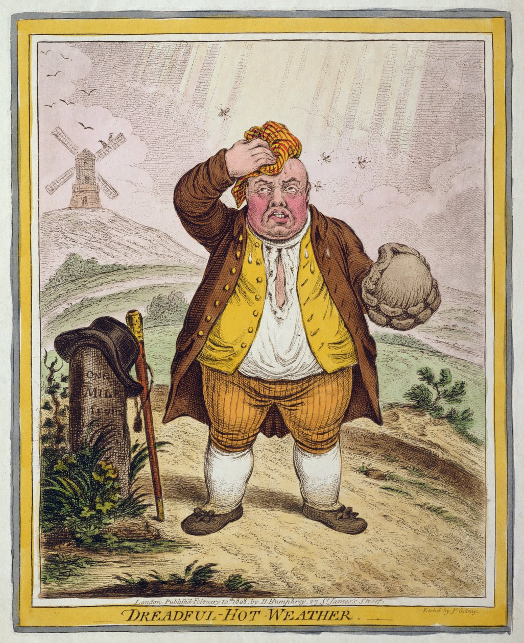 الطقس الحار المروع ، نشرته هانا همفري عام 1808 (النقش اليدوي) بواسطة جيمس جيلراي