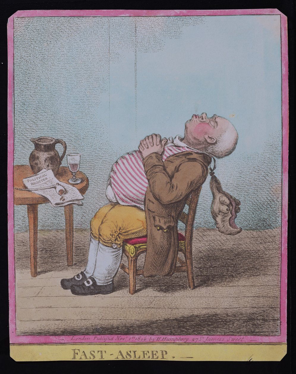Fast Asleep ، التي نشرتها هانا همفري في عام 1806 (النقش الملون يدويًا) (انظر أيضًا 189789) بواسطة جيمس جيلراي
