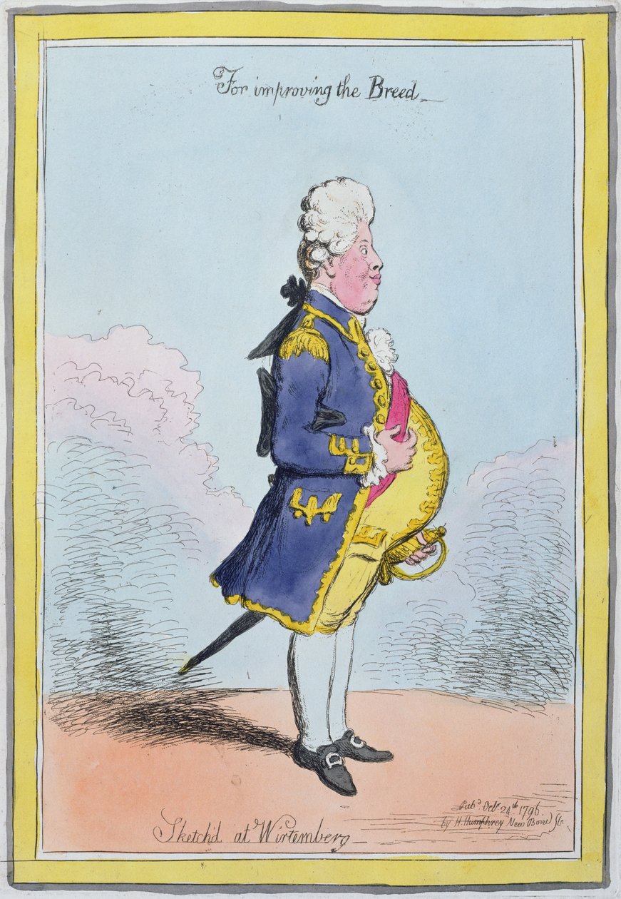 لتحسين السلالة ، التي رسمت في Wirtemberg ، نشرتها هانا همفري في 1796 (النقش الملون يدويًا) بواسطة جيمس جيلراي