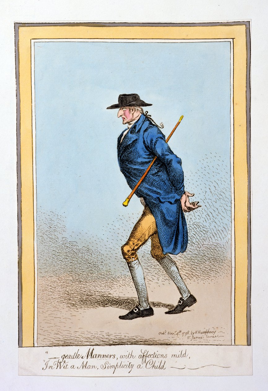 `` الأخلاق اللطيفة ، مع عواطف معتدلة ، في Wit a Man ، Simplicity a child &39;&39; ، نشرته Hannah Humphrey في عام 1798 (النقش اليدوي) بواسطة جيمس جيلراي