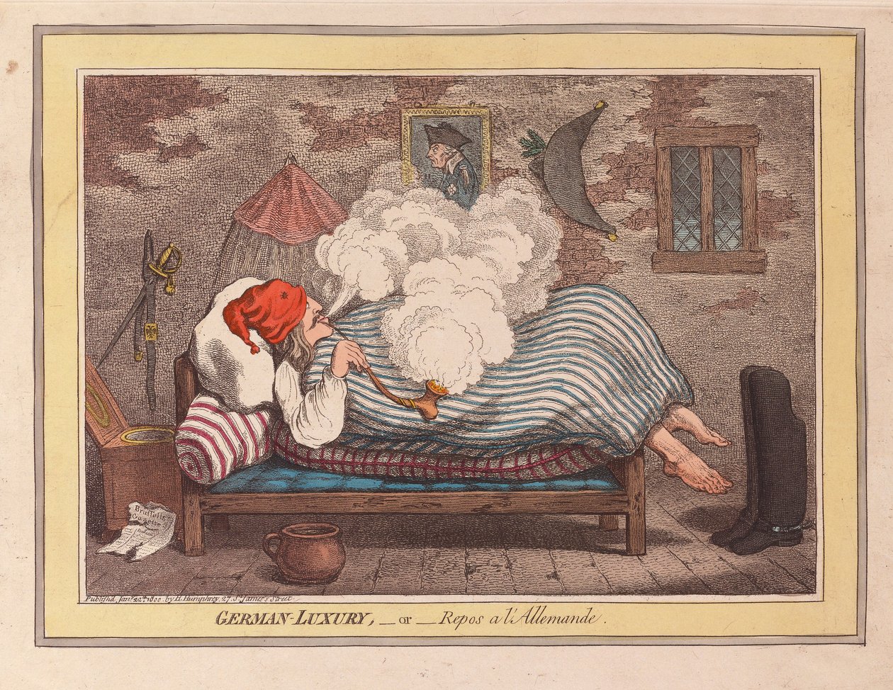 الترف الألماني أو Repos a LAllemande ، حانة. 1800 (نقش يدوي) بواسطة جيمس جيلراي