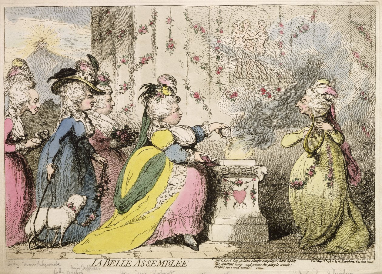 La Belle Assemblee ، نشرته هانا همفري في 1787 (النقش الملون يدويًا) بواسطة جيمس جيلراي