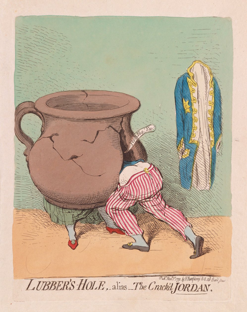 لوبرز هول ، أليسا The Crackd Jordan ، حانة. 1791 (نقش يدوي) بواسطة جيمس جيلراي