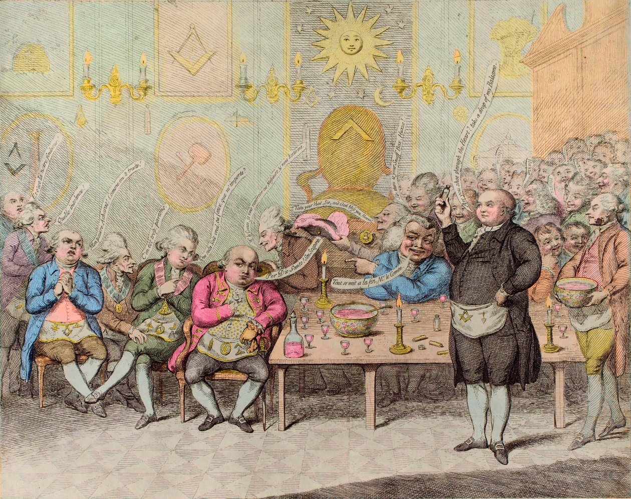 حكاية Maconic / A Masonic Anedcote - بقلم جيمس جيلراي (1757-1815) - كارتون إنجليزي ضد الكونت كاليوسترو (أليساندرو ، كونت كاليوسترو (جوزيبي بالسامو بواسطة جيمس جيلراي