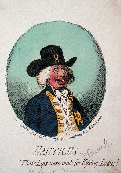 Nauticus ، أو "تلك الشفاه صنعت للسيدات المقبلات" التي نشرتها هانا همفري عام 1791 (نقش ملون يدويًا) بواسطة جيمس جيلراي