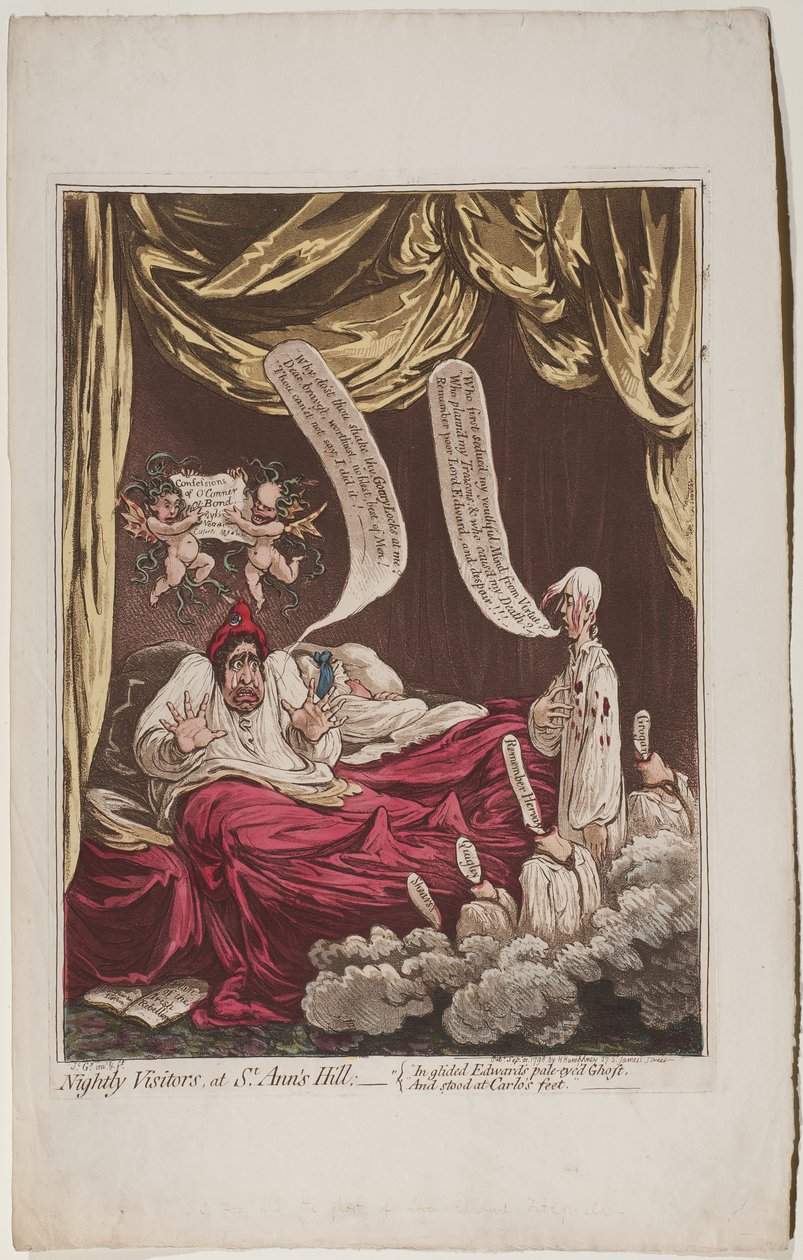 الزوار كل ليلة في سانت أنس هيل ، 1798 بواسطة جيمس جيلراي