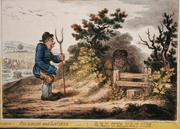 باليمون ولافينيا ، نشرته هانا همفري عام 1805 (نقش ملون يدويًا) بواسطة جيمس جيلراي