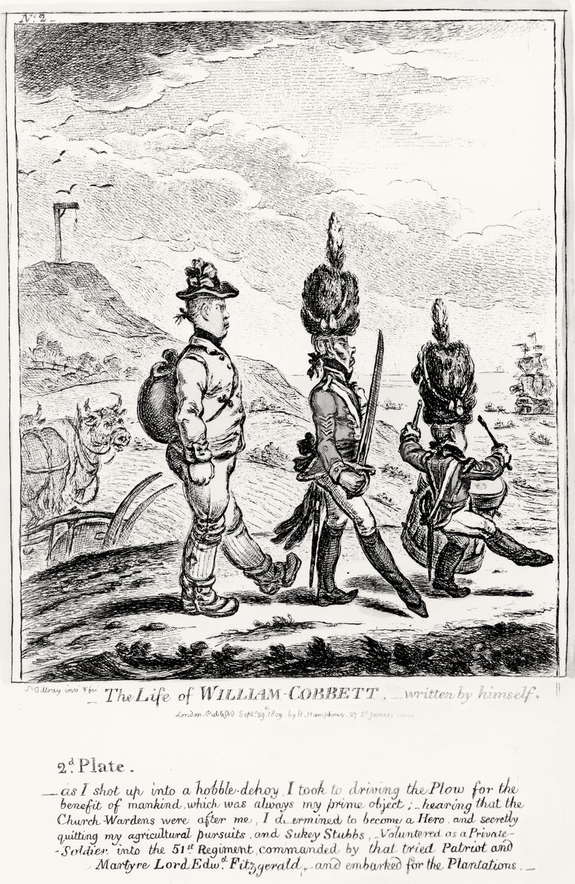 اللوحة 2 ، من حياة ويليام كوبيت ، كتبها بنفسه ، حانة. بواسطة همفري ، 1809 بواسطة جيمس جيلراي