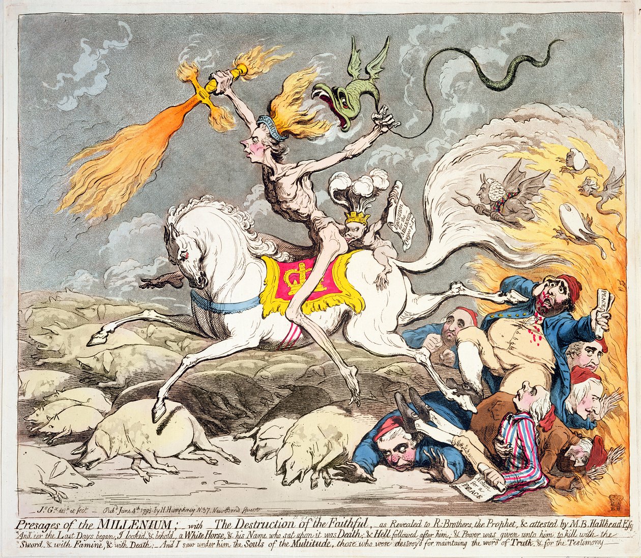 نذر الألفية ، نشرته هانا همفري في عام 1795 (النقش الملون ، النقش والألوان المائية) بواسطة جيمس جيلراي