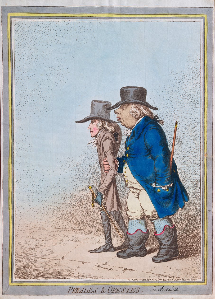 Pylades و Orestes ، حانة. هانا همفري ، 1797 بواسطة جيمس جيلراي