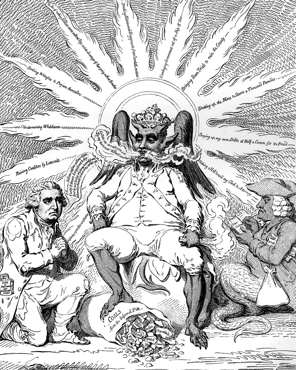الشيطان في كل مجده ... ، 1792. بواسطة جيمس جيلراي