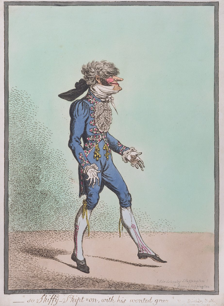 "So Skiffy-Skipt-on ، بنعمته غير المعتادة" التي نشرتها هانا همفري في عام 1800 (النقش الملون يدويًا) بواسطة جيمس جيلراي