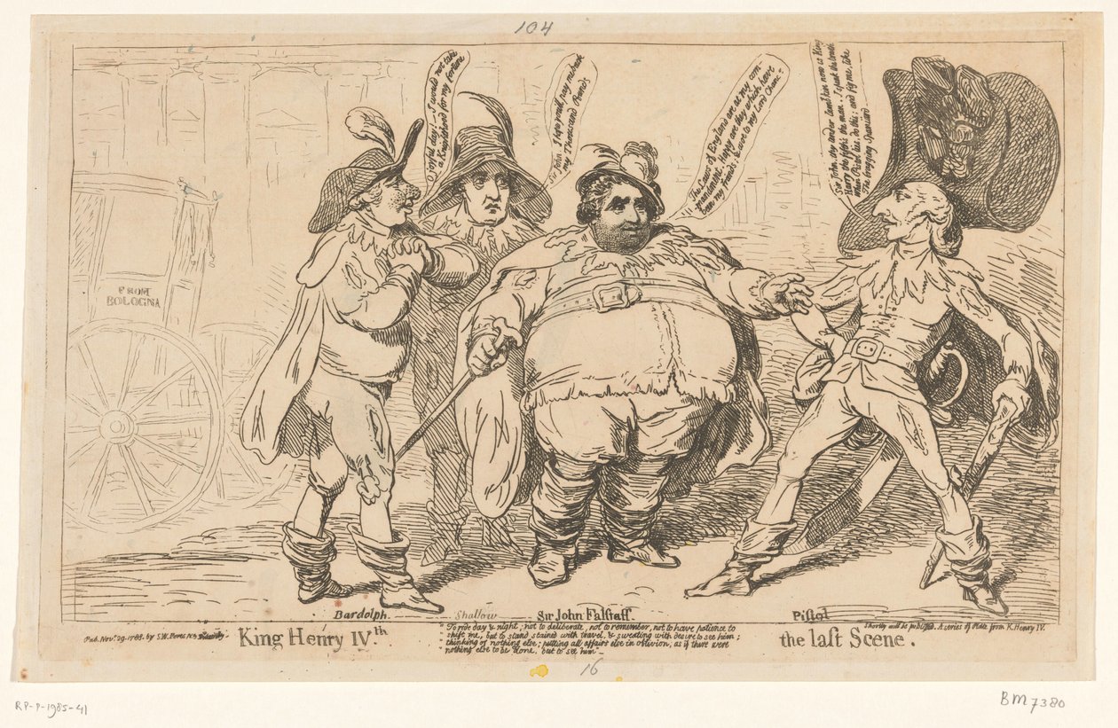 سبوتبرنت أوب تشارلز فوكس 1788 الملك هنري الرابع. المشهد الأخير (العنوان على الكائن) بواسطة جيمس جيلراي