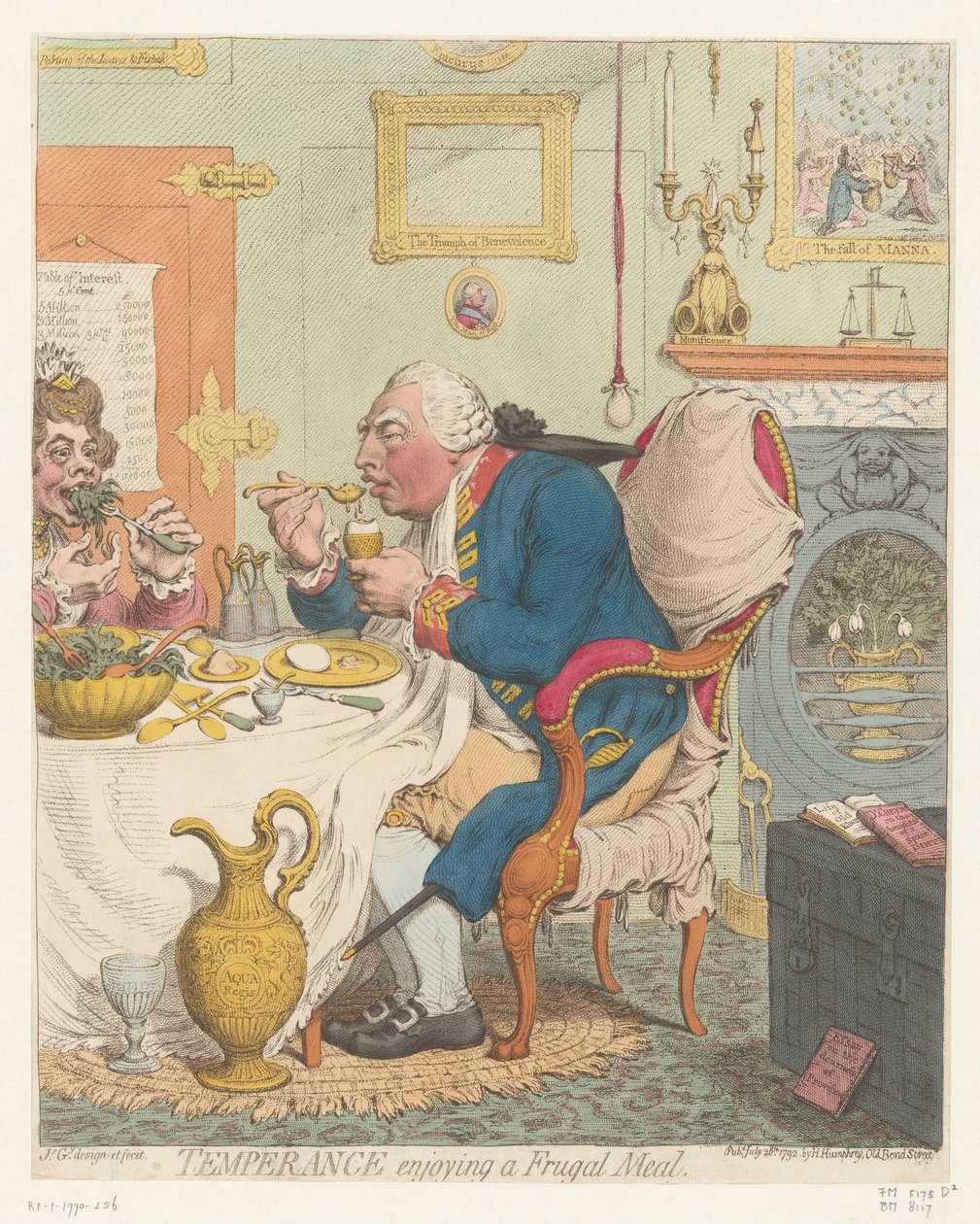 سبوتبرنت المرجع جورج الثالث 1792 الاعتدال التمتع بوجبة مقتصد (العنوان على الكائن) بواسطة جيمس جيلراي